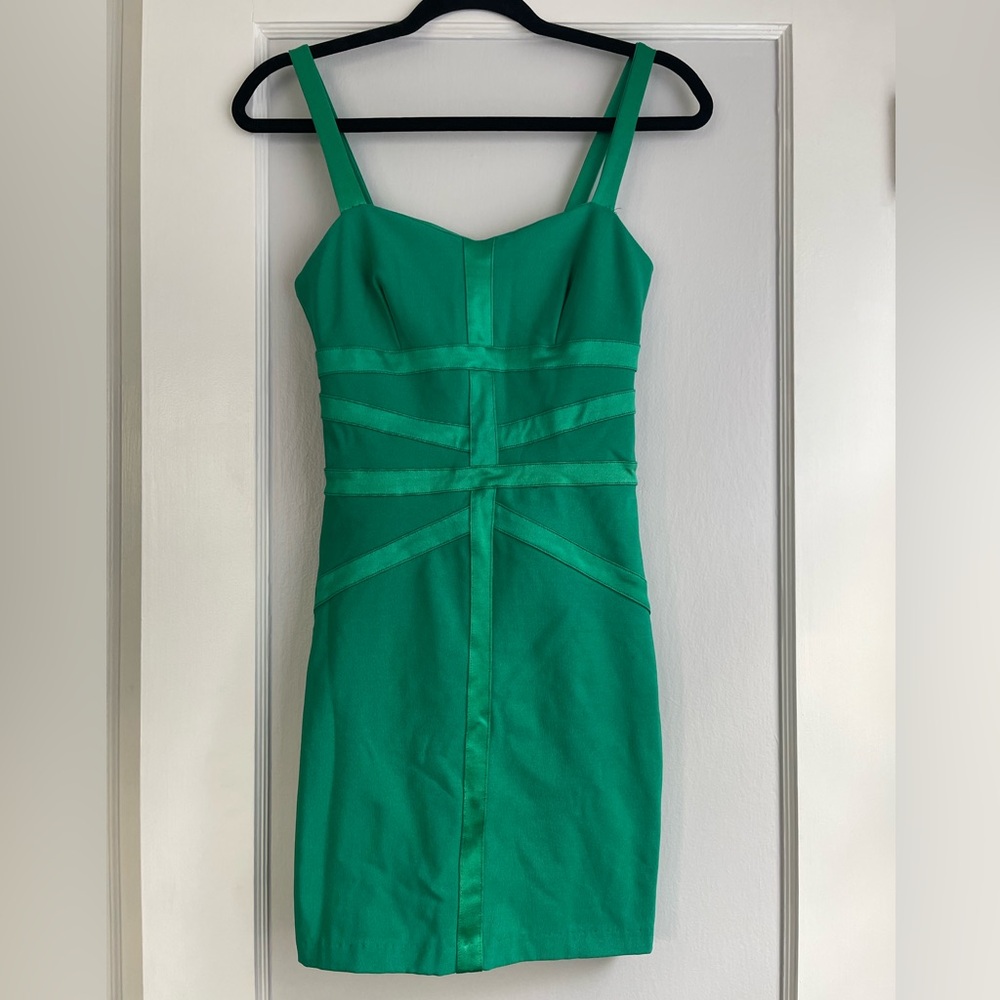 Bebe Green Bodycon Bandage Mini Dress | XS